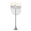 Vintiquewise Modern Solid Metal Judaica Hanukkah Menorah 9 Branched Candelabra, Aluminum Finish Large QI004119.AL.L